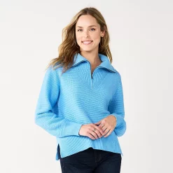 Women's Sonoma Goods For Life® Cozy Quarter-Zip Sweater -Sonoma Goods Shop 5597622 Sky Blue