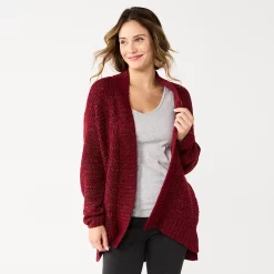 Women's Sonoma Goods For Life® Plush Cardigan -Sonoma Goods Shop 5597627 Berry Shine