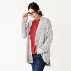 Women's Sonoma Goods For Life® Plush Cardigan -Sonoma Goods Shop 5597627 Silver Gray Shine