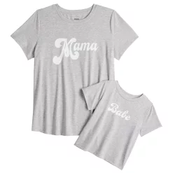 Maternity Sonoma Goods For Life® Mommy & Me Graphic Tee Set -Sonoma Goods Shop 5599953 Grey Mama Babe