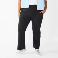 Plus Size Sonoma Goods For Life® High-Waisted Flare Leggings -Sonoma Goods Shop 5613405 Dark Heather Grey