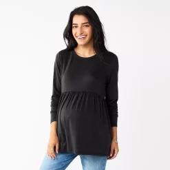 Maternity Sonoma Goods For Life® Long Sleeve Empire Waist Top -Sonoma Goods Shop 5635424 Black