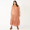 Plus Size Sonoma Goods For Life® Tiered Long Sleeve Maxi Dress