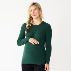 Maternity Sonoma Goods For Life® Fitted Puff Sleeve Sweater -Sonoma Goods Shop 5666269 Green