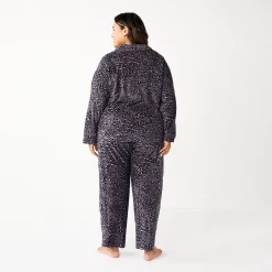 Plus Size Sonoma Goods For Life® Velour Pajama Shirt & Pajama Pants Sleep Set -Sonoma Goods Shop 5675146 ALT