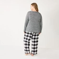 Plus Size Sonoma Goods For Life® Flannel Pajama Pants & Pajama Top Sleep Set -Sonoma Goods Shop 5675638 ALT
