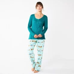 Women's Sonoma Goods For Life® Flannel Pajama Pants & Pajama Top Sleep Set 14 Women's Sonoma Goods For Life® Flannel Pajama Pants & Pajama Top Sleep Set -Sonoma Goods Shop 5677709 Aqua Forest