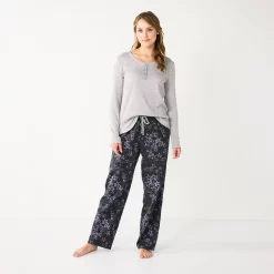 Women's Sonoma Goods For Life® Flannel Pajama Pants & Pajama Top Sleep Set 15 Women's Sonoma Goods For Life® Flannel Pajama Pants & Pajama Top Sleep Set -Sonoma Goods Shop 5677709 Lilac Star Field