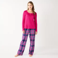 Women's Sonoma Goods For Life® Flannel Pajama Pants & Pajama Top Sleep Set 18 Women's Sonoma Goods For Life® Flannel Pajama Pants & Pajama Top Sleep Set -Sonoma Goods Shop 5677709 Navy Forest Plaid