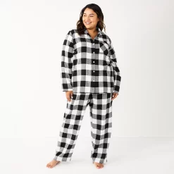 Plus Size Sonoma Goods For Life® Flannel Pajama Shirt & Pajama Pants Sleep Set 9 Plus Size Sonoma Goods For Life® Flannel Pajama Shirt & Pajama Pants Sleep Set -Sonoma Goods Shop 5677717 Black Buffalo
