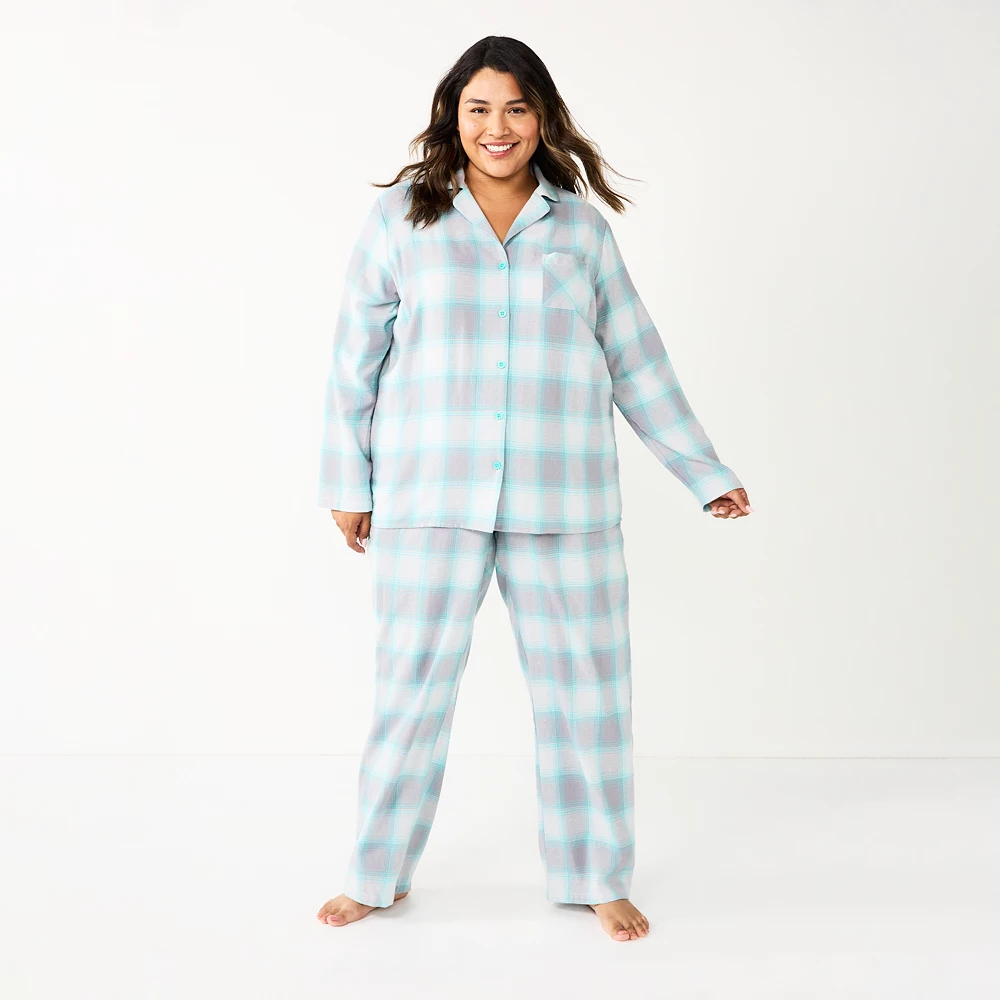 Plus Size Sonoma Goods For Life® Flannel Pajama Shirt & Pajama Pants Sleep Set 1 Plus Size Sonoma Goods For Life® Flannel Pajama Shirt & Pajama Pants Sleep Set