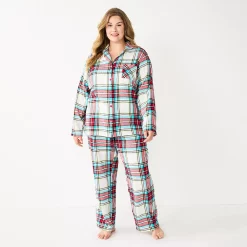 Plus Size Sonoma Goods For Life® Flannel Pajama Shirt & Pajama Pants Sleep Set 8 Plus Size Sonoma Goods For Life® Flannel Pajama Shirt & Pajama Pants Sleep Set -Sonoma Goods Shop 5677717 Ivory Festive Plaid