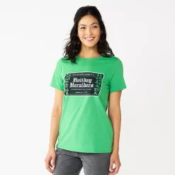 Women's Sonoma Goods For Life® Short Sleeve Christmas Graphic Tee -Sonoma Goods Shop 5686036 Heralders