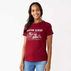 Women's Sonoma Goods For Life® Short Sleeve Christmas Graphic Tee -Sonoma Goods Shop 5686036 Winter Ridge