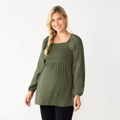 Maternity Sonoma Goods For Life® Smocked Bodice Empire Top -Sonoma Goods Shop 5686595 Green