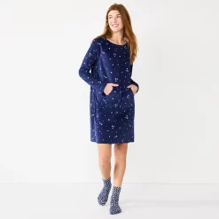 Women's Sonoma Goods For Life® 2-pc. Long Sleeve Crewneck Sleepshirt & Socks Set 10 Women's Sonoma Goods For Life® 2-pc. Long Sleeve Crewneck Sleepshirt & Socks Set -Sonoma Goods Shop 5690614 Navy2 Twinkle