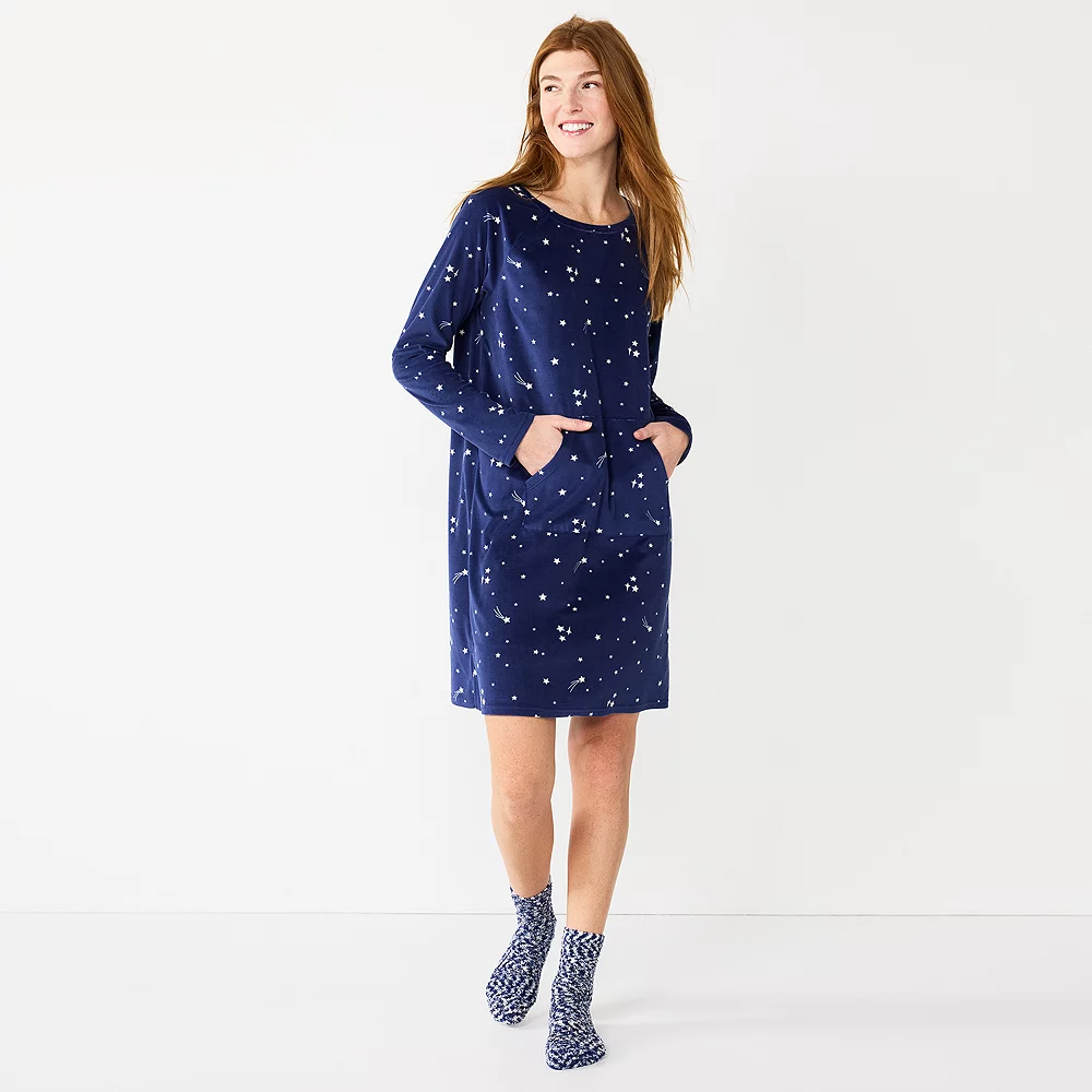 Women's Sonoma Goods For Life® 2-pc. Long Sleeve Crewneck Sleepshirt & Socks Set 3 Women's Sonoma Goods For Life® 2-pc. Long Sleeve Crewneck Sleepshirt & Socks Set - Image 3