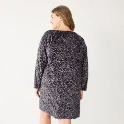 Plus Size Sonoma Goods For Life® 2-pc. Long Sleeve Crewneck Sleepshirt & Socks Set -Sonoma Goods Shop 5690616 ALT