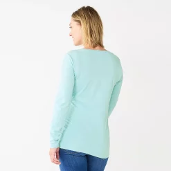 Maternity Sonoma Goods For Life® Essential Long Sleeve V-Neck Tee -Sonoma Goods Shop 5691532 ALT