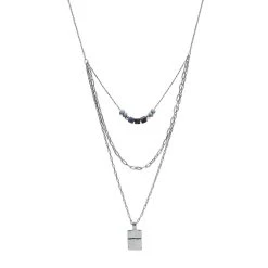 Sonoma Goods For Life® Silver Tone Nickel Free Semi-Precious Hammered Multi-Row Necklace