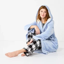 Women's Sonoma Goods For Life® Hooded Plush Long Robe -Sonoma Goods Shop 5693609 ALT2