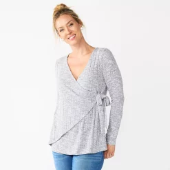 Maternity Sonoma Goods For Life® Nursing Wrap Top -Sonoma Goods Shop 5703650 Gray