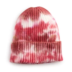 Women's Sonoma Goods For Life® Tie Dye Rib Beanie -Sonoma Goods Shop 5731122 Red Dye