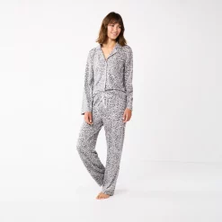 Women's Sonoma Goods For Life® Knit Pajama Shirt & Pajama Pants Sleep Set 11 Women's Sonoma Goods For Life® Knit Pajama Shirt & Pajama Pants Sleep Set -Sonoma Goods Shop 6076381 ALT2