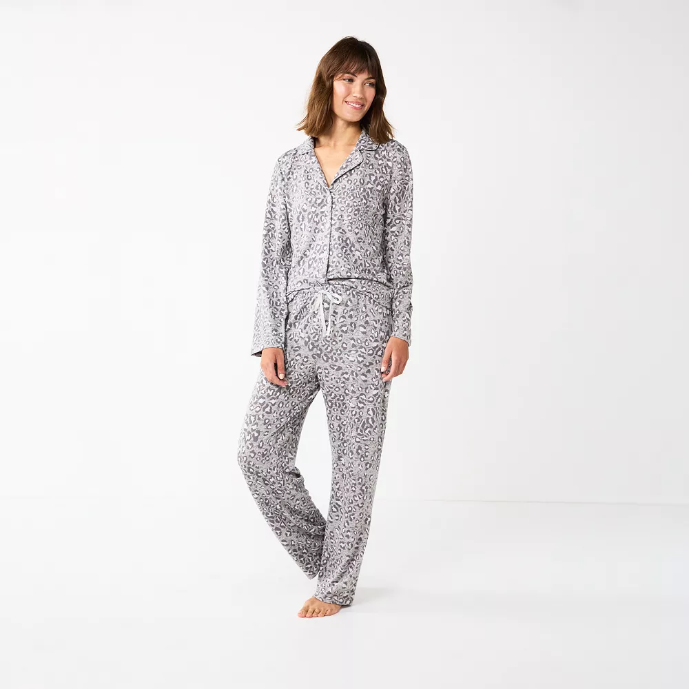 Women's Sonoma Goods For Life® Knit Pajama Shirt & Pajama Pants Sleep Set 6 Women's Sonoma Goods For Life® Knit Pajama Shirt & Pajama Pants Sleep Set - Image 6