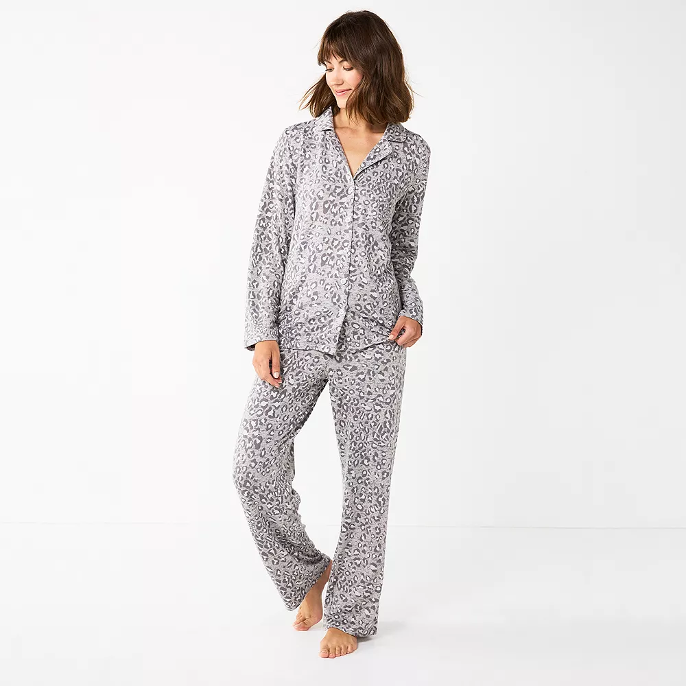 Women's Sonoma Goods For Life® Knit Pajama Shirt & Pajama Pants Sleep Set 3 Women's Sonoma Goods For Life® Knit Pajama Shirt & Pajama Pants Sleep Set - Image 3