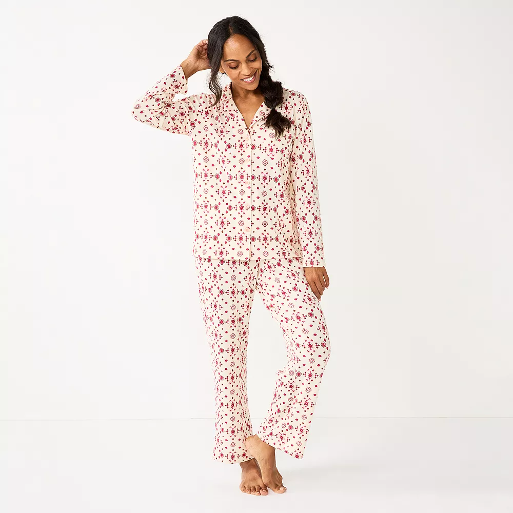Women's Sonoma Goods For Life® Knit Pajama Shirt & Pajama Pants Sleep Set 4 Women's Sonoma Goods For Life® Knit Pajama Shirt & Pajama Pants Sleep Set - Image 4
