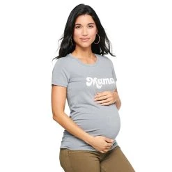 Maternity Sonoma Goods For Life® Fitted Crewneck Graphic Tee -Sonoma Goods Shop 6120299 Gray Mama