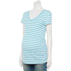 Maternity Sonoma Goods For Life® Essential V-Neck Tee -Sonoma Goods Shop 6120474 Blue White Stripe