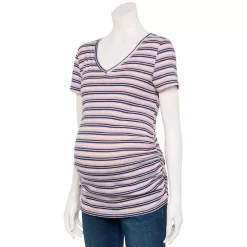 Maternity Sonoma Goods For Life® Essential V-Neck Tee -Sonoma Goods Shop 6120474 Multi Stripe