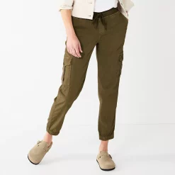 Women's Sonoma Goods For Life® Mid Rise Pull On Jogger Pants -Sonoma Goods Shop 6120482 Olive