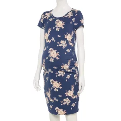 Maternity Sonoma Goods For Life® Everyday T-Shirt Dress -Sonoma Goods Shop 6120641 Navy Floral