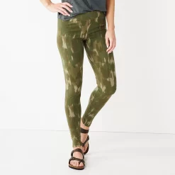 Women's Sonoma Goods For Life® Midrise Leggings -Sonoma Goods Shop 6120748 Olive Water Wash